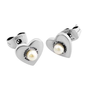 MARC JACOBS（マークジェイコブス） M0008660-066 Antique Silver Hearts Studs ロゴ パール ハート スタッド ピアス