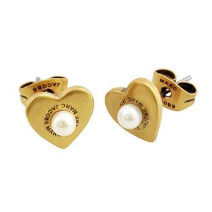 MARC JACOBS（マークジェイコブス） M0008660-795 Antique Gold Hearts Studs ロゴ パール ハート スタッド ピアス