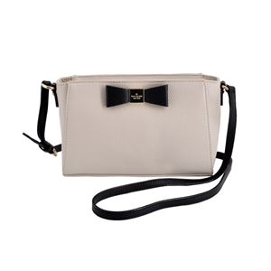 KATE SPADE（ケイトスペード） PXRU5543 291 Crisp Linen/Black リボンモチーフ ショルダーバッグ Renny Drive Sienna