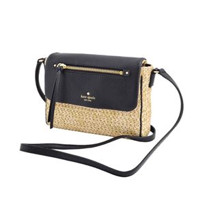 KATE SPADE（ケイトスペード） PWRU4846 159 Natural/Black ストロー×レザー 2WAY ミニショルダー ハンドバッグ かごバッグ Cobble Hill Straw Mini Toddy