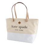 KATE SPADE（ケイトスペード） PXRU6572 108 Natural/Bright White キャンバス ショルダー トートバッグ A4サイズ対応 Lott Street Francis