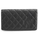 CHANEL（シャネル） 80211 Y06500 94305 CAVIAR BLACK マトラッセ キルティング キャビアスキン 型押しカーフスキン 二つ折り長財布