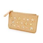 Jimmy Choo（ジミーチュウ） NANCY/MXU 161 NUDE/ROSE GOLD METALLIC MIX スタースタッズ キーリング付 コインケース マルチポーチ