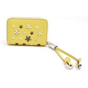 Jimmy Choo（ジミーチュウ） NELLIE/LTR 161 BUTTERCUP/METALLIC MIX スタースタッズ ラウンドファスナー小銭入れ コインケース