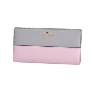 KATE SPADE（ケイトスペード） PWRU3905 68 Stone Ice/Pink Blush 背面ファスナー小銭入れ付 二つ折り長財布 Cedar Street Stacy