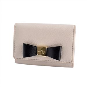 KATE SPADE（ケイトスペード） PWRU4240 291 Crisp Linen/Black リボンモチーフ キーリング付 マルチケース 小銭・定期・カード入れ付 Renny Drive Darla