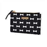 KATE SPADE（ケイトスペード） PWRU4762 17 Black/Cream リボンプリント キーリング付コインケース Bow Tile Cori