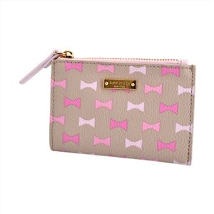 KATE SPADE（ケイトスペード） PWRU4762 929 Crisp Linen/Carousel Pink リボンプリント キーリング付コインケース Bow Tile Cori