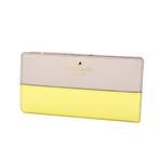 KATE SPADE（ケイトスペード） PWRU3905 775 Crisp Linen/Lemonade バイカラー 背面ファスナー小銭入れ＆定期入れ付 二つ折り長財布 Cedar Street Stacy