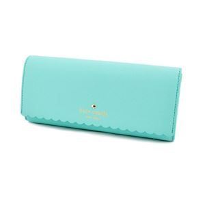 KATE SPADE（ケイトスペード） PWRU4772 388 Soft Aqua/Mint Splash スカラップデザイン 内外バイカラー 二つ折り長財布 Cape Drive Cindy