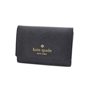 KATE SPADE（ケイトスペード） PWRU4773 23 Black/Bright White スカラップデザイン 内外バイカラー キーリング付 マルチケース 小銭・定期・カード入れ付 Cape Drive Darla