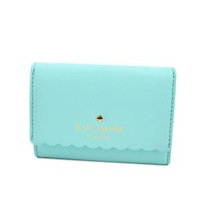 KATE SPADE（ケイトスペード） PWRU4773 388 Soft Aqua/Mint Splash スカラップデザイン 内外バイカラー キーリング付 マルチケース 小銭・定期・カード入れ付 Cape Drive Darla