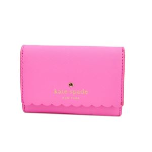 KATE SPADE（ケイトスペード） PWRU4773 954 Tulip Pink/Bright Papaya スカラップデザイン 内外バイカラー キーリング付 マルチケース 小銭・定期・カード入れ付 Cape Drive Darla