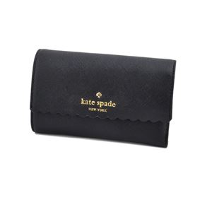 KATE SPADE（ケイトスペード） PWRU4775 23 Black/Bright White スカラップデザイン 内外バイカラー 定期・カード入れ付 三つ折り財布 Cape Drive Kieran