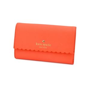 KATE SPADE（ケイトスペード） PWRU4775 892 Bright Papaya/Pink Blush スカラップデザイン 内外バイカラー 定期・カード入れ付 三つ折り財布 Cape Drive Kieran