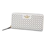 KATE SPADE（ケイトスペード） PWRU4879 125 Bright White ダイヤ型 カットアウトデザイン ラウンドファスナー長財布 Milton Lane Lacey