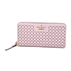 KATE SPADE（ケイトスペード） PWRU4879 663 Pink Blush ダイヤ型 カットアウトデザイン ラウンドファスナー長財布 Milton Lane Lacey