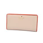 KATE SPADE（ケイトスペード） PWRU4939 287 Porcelain/Bright Papaya バイピング バイカラー 背面ファスナー小銭入れ＆定期入れ付 二つ折り長財布 Cobble Hill Stacy