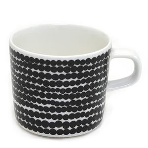 marimekko（マリメッコ） SIIRTOLAPUUTARHA RASYMATTO COFFEE CUP 200ml 手描き風 ドット柄 コーヒーカップ 63292 190 white／black - 拡大画像