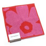 marimekko（マリメッコ） UNIKKO MINI TOWEL ウニッコ柄 オーガニックコットン ミニタオル 25cm×25cm 63837 330 red／pink