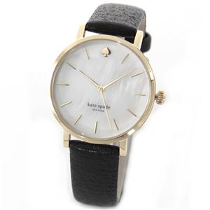 KATE SPADE（ケイトスペード） metro（メトロ） エンボス加工レザーとシェルダイヤルのドレッシーなレディス・ウオッチ。 1YRU0010