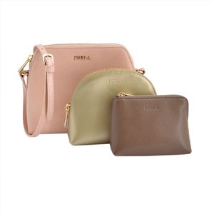 FURLA(フルラ) 825405 EK08 AM1 MAGNOLIA+GOLD+DAINO ボエム ショルダーバッグ、ポーチ 3点セット BOHEME XL