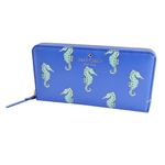 Kate Spade(ケイトスペード) PWRU4959 488 Adventure Blue タツノオトシゴ プリント ラウンドファスナー長財布 Cedar Street Seahorses Lacey