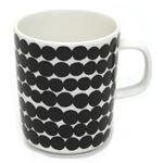 marimekko(マリメッコ) SIIRTOLAPUUTARHA MUG 250ml 63296 190 white/black 手描き風 ドット柄 マグカップ