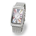 ALESSANDRA OLLA(アレサンドラオーラ) AO-1990-3 メンズ ブレスウォッチ シルバー/ホワイト・マルチカラー トノー型腕時計
