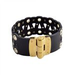 FURLA(フルラ) 831787 BPS3 FG0 ONYX カットワークレザー バングル ブレスレット VENERE BANGLE TRAFORO