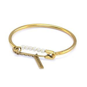 MARC JACOBS(マークジェイコブス) M0009192-117 Cream/Antique Gold Pearl Safety Pin Hinge Cuff パール セイフティーピン ヒンジ カフ ブレスレット 商品画像