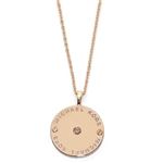 MICHAEL KORS(マイケルコース) Rose Gold-Tone Logo Disc Pendant Necklace クリスタルストーン ロゴディスク ネックレス/ペンダント MKJ2656791