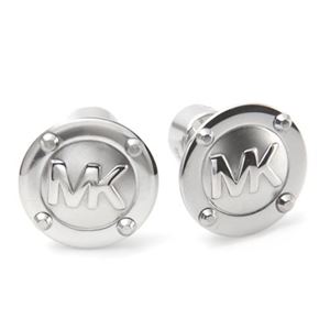 MICHAEL KORS(マイケルコース) Logo Button Silver-Tone Earrings スタッズ ロゴ ボタン ピアス MKJ1667040 - 拡大画像