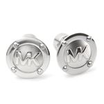 MICHAEL KORS(マイケルコース) Logo Button Silver-Tone Earrings スタッズ ロゴ ボタン ピアス MKJ1667040