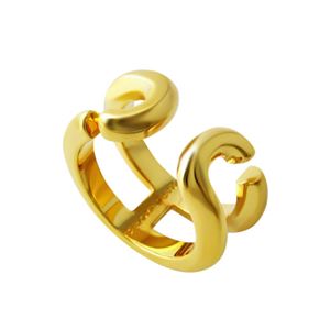 MARC JACOBS(マークジェイコブス) M0009229-710 #6 Gold 「J」ロゴモチーフ アイコン リング 指輪 日本サイズ11号相当 Icon Band Ring - 拡大画像