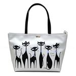 Kate Spade(ケイトスペード) PXRU7048 974 Multi 猫 ネコプリント ビジューアイ 底面リボン ショルダー・トートバッグ Jazz Things Up Cool Cat Francis