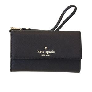 Kate Spade(ケイトスペード) 8ARU1099 001 Black ストラップ付 アイフォンケース (iphone6・6s専用) スマホバッグ Cedar Street IPhone 6 Leather Wristlet 商品画像