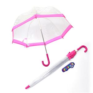 Fulton(フルトン) C603 005828 Funbrella-2 Pink 子供用 キッズ用 ビニール傘 長傘 バードケージ ミニ アンブレラ 英国王室御用達ブランド - 拡大画像