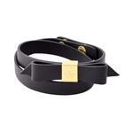 Kate Spade(ケイトスペード) WBRUD210-001 Black WRAP THINGS UP leather bow wrap bracelet リボンモチーフ ダブルラップ 2連 ブレスレット