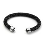 SWAROVSKI(スワロフスキー) 5255906 Crystaldust Black クリスタルロック カフ バングル ブレスレット Sサイズ