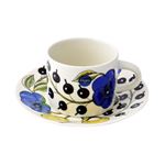 Arabia(アラビア) AR008947+AR008948 Paratiisi Cup＆Saucer set 280ml/16.5cm ブラックパラティッシ ティーカップ＆ソーサー(プレート皿)セット ≪北欧食器≫