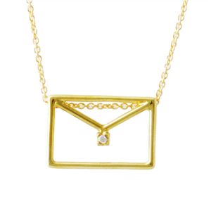 ALIITA (アリータ) CARITA BRILLANTE NECKLACE 9KYG×HWダイヤモンド カリタ レター 封筒モチーフ ネックレス ペンダント