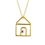 ALIITA (アリータ) CASTIA ZAFIRO NECKLACE 9KYG×PKサファイア カシータ 家モチーフ ネックレス ペンダント