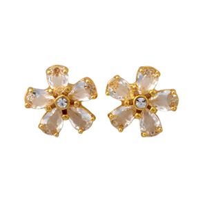 Kate Spade （ケイトスペード） WBRUD471-921 Clear／Gold MIDNIGHT GARDEN drop studs フラワーモチーフ クリスタル スタッド ピアス