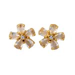 Kate Spade （ケイトスペード） WBRUD471-921 Clear／Gold MIDNIGHT GARDEN drop studs フラワーモチーフ クリスタル スタッド ピアス