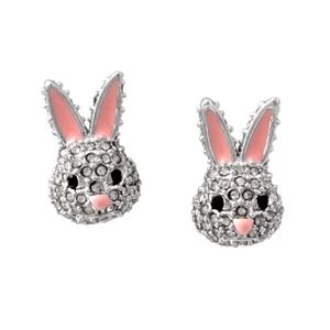 Kate Spade （ケイトスペード） WBRUD589-922 clear／silver MAKE MAGIC rabbit studs ウサギモチーフ クリスタルパヴェ スタッド ピアス