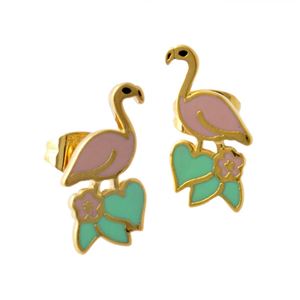 MARC JACOBS （マークジェイコブス） M0010634-651 Pink Multi フラミンゴモチーフ スタッド ピアス 鳥バード Charms Paradise Flamingo Studs