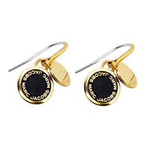 MARC JACOBS （マークジェイコブス） M0008541-062 Black／Oro Enamel Logo Disc Earrings ロゴ ディスク エナメル ピアス