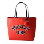 kate Spade （ケイトスペード） PXRU8115 631 アップルチャーム付 フェルト ショルダー・トートバッグ （A4サイズ対応） NOUVEAU YORK hallie