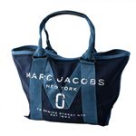 MARC JACOBS （マークジェイコブス） M0011124-423 Denim ミリタリーロゴプリント トートバッグ スモール A4サイズ対応 New Logo Tote Small